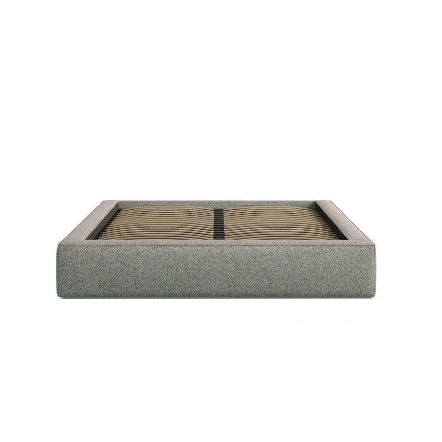 Simon Bett mit Stauraum in Strukturierter Stoff (Pue33) in Moss Green Melange, 180x200 cm – Bild 4