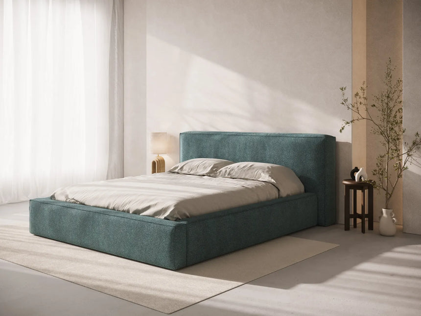 Simon Bett mit Stauraum in Strukturierter Stoff (Pue39) in Green Blue Melange, 180x200 cm – Bild 2