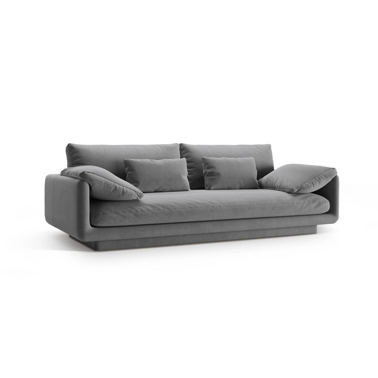Torino 3-Sitzer Sofa aus Samt (CasAsh) in Hellgrau, 220x103 cm – Bild 3