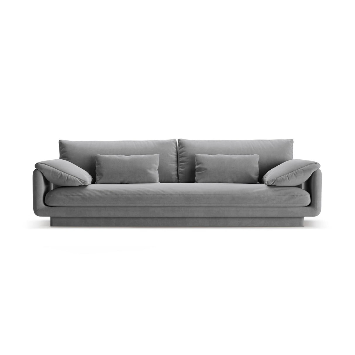 Torino 4-Sitzer Sofa aus Samt (CasAsh) in Hellgrau, 250x103 cm – Bild 1