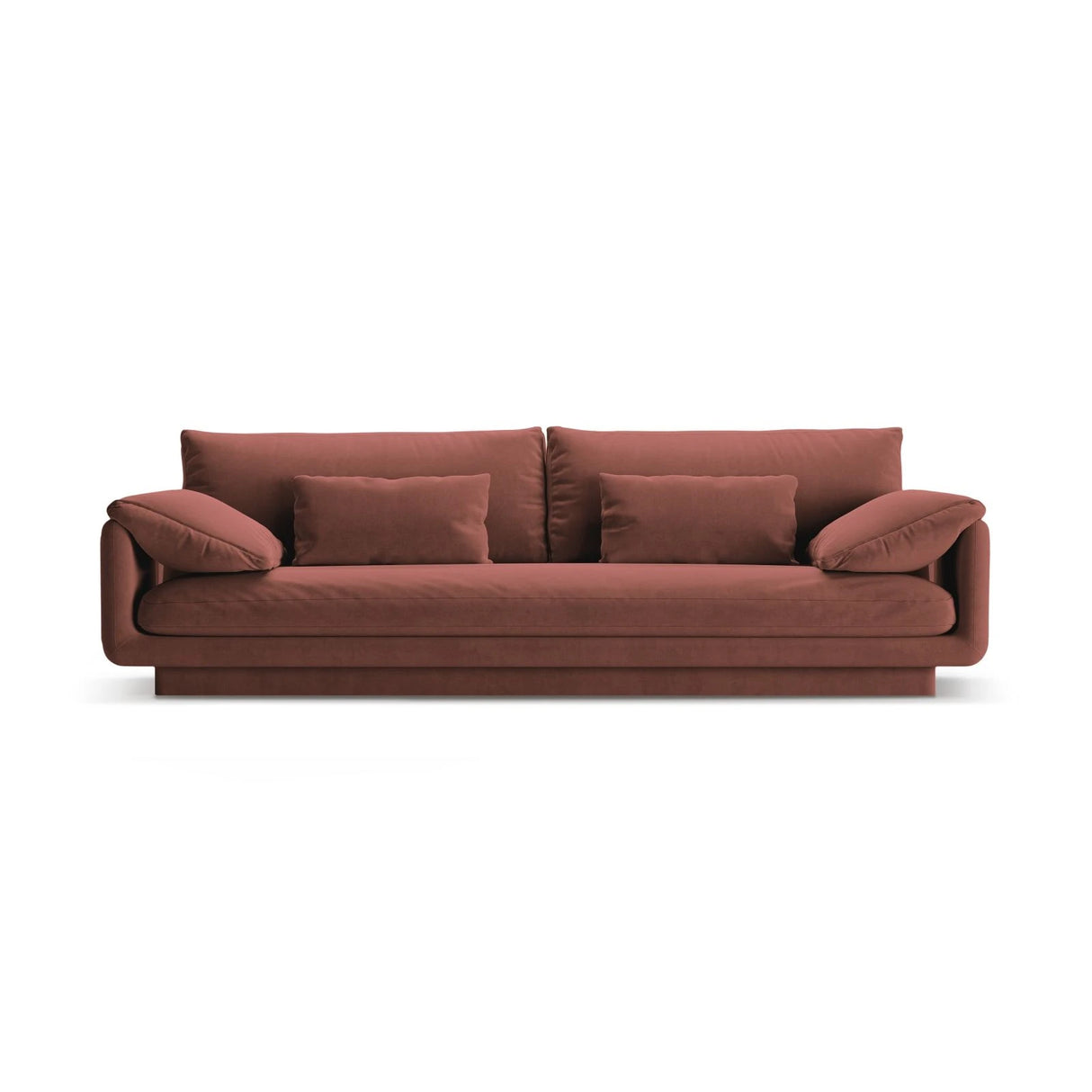 Torino 4-Sitzer Sofa aus Samt (CasCuo) in Cuoio, 250x103 cm – Bild 1