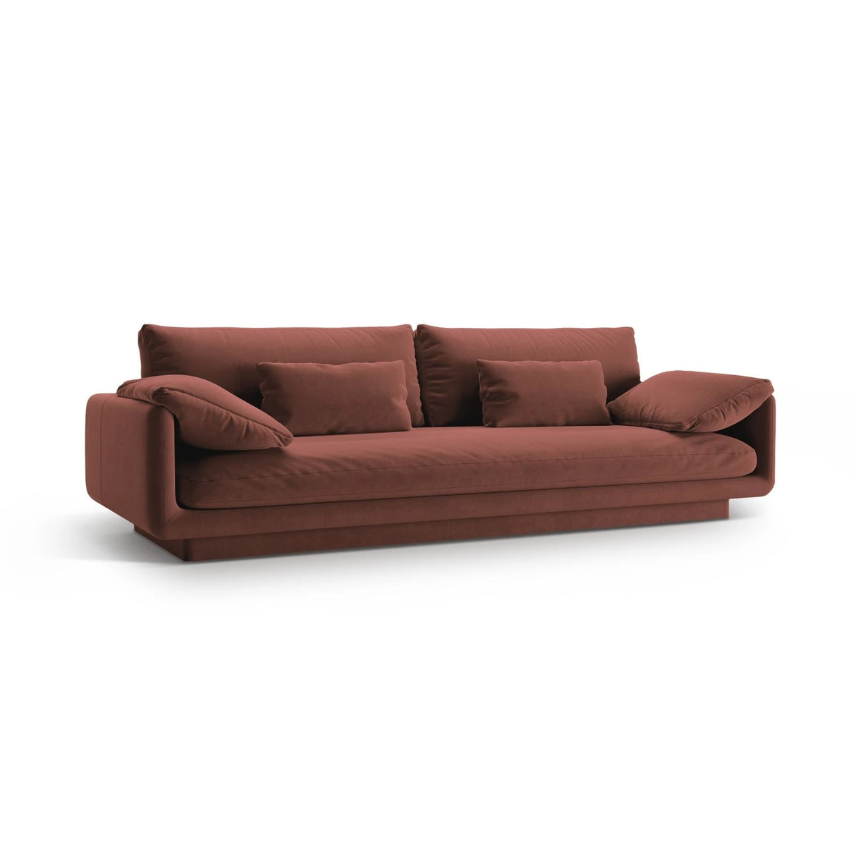 Torino 4-Sitzer Sofa aus Samt (CasCuo) in Cuoio, 250x103 cm – Bild 3