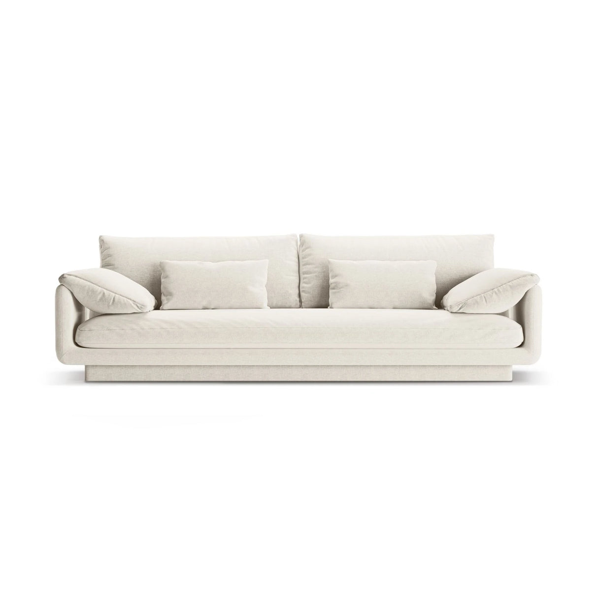 Torino 4-Sitzer Sofa aus Strukturierter Stoff (Win02) in Elfenbein, 250x103 cm – Bild 1