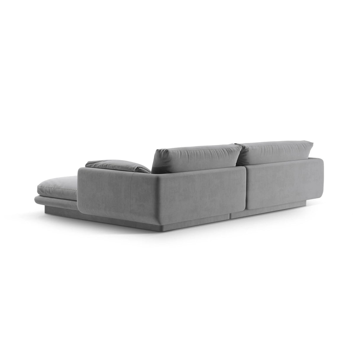Torino Ecksofa, Linke Seite, aus Samt (CasAsh) in Hellgrau, 250x170 cm – Bild 4