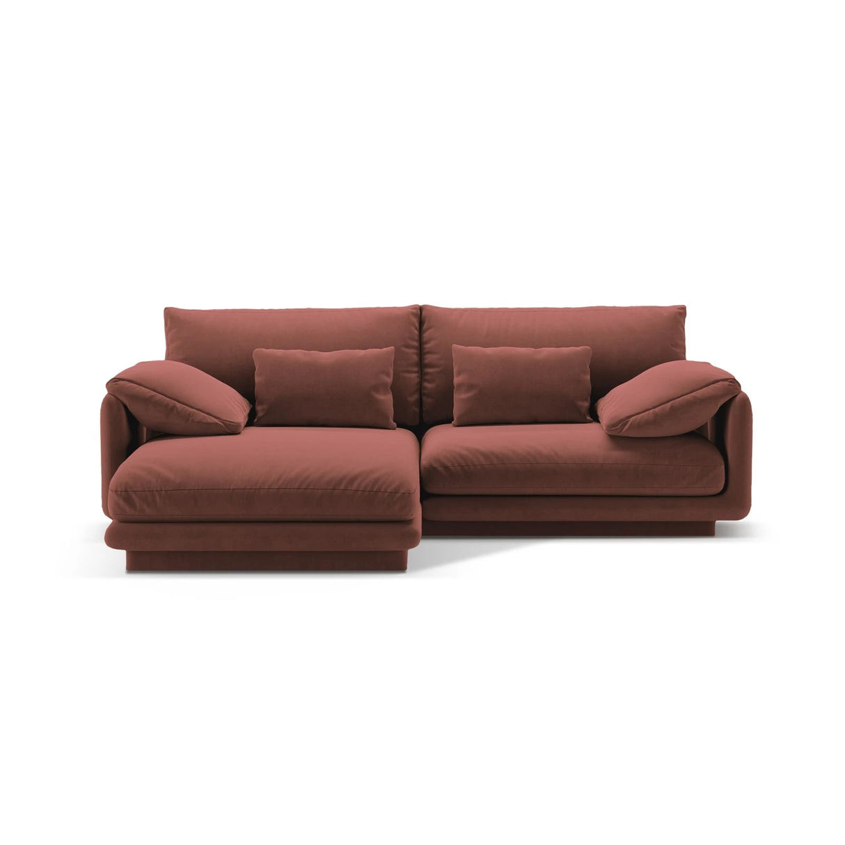 Torino Ecksofa, Linke Seite, aus Samt (CasCuo) in Cuoio, 220x170 cm – Bild 1