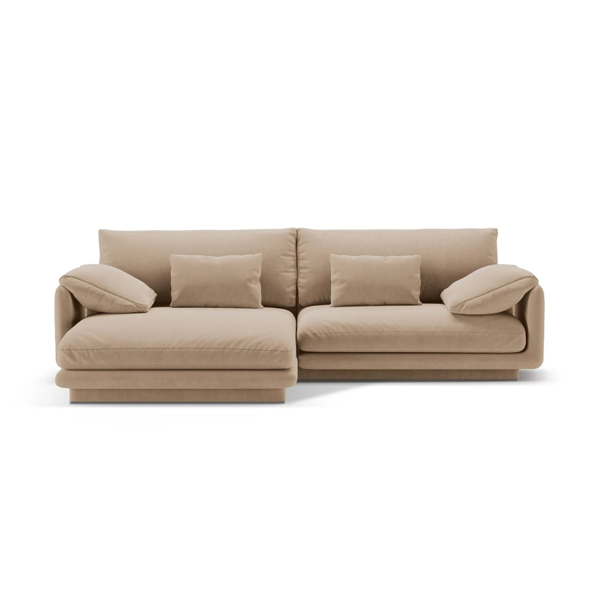 Torino Ecksofa, Linke Seite, aus Samt (CasLio) in Sand, 250x170 cm – Bild 1