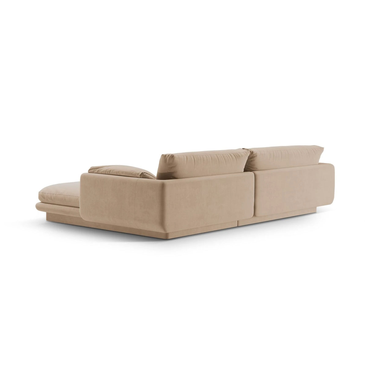 Torino Ecksofa, Linke Seite, aus Samt (CasLio) in Sand, 250x170 cm – Bild 4