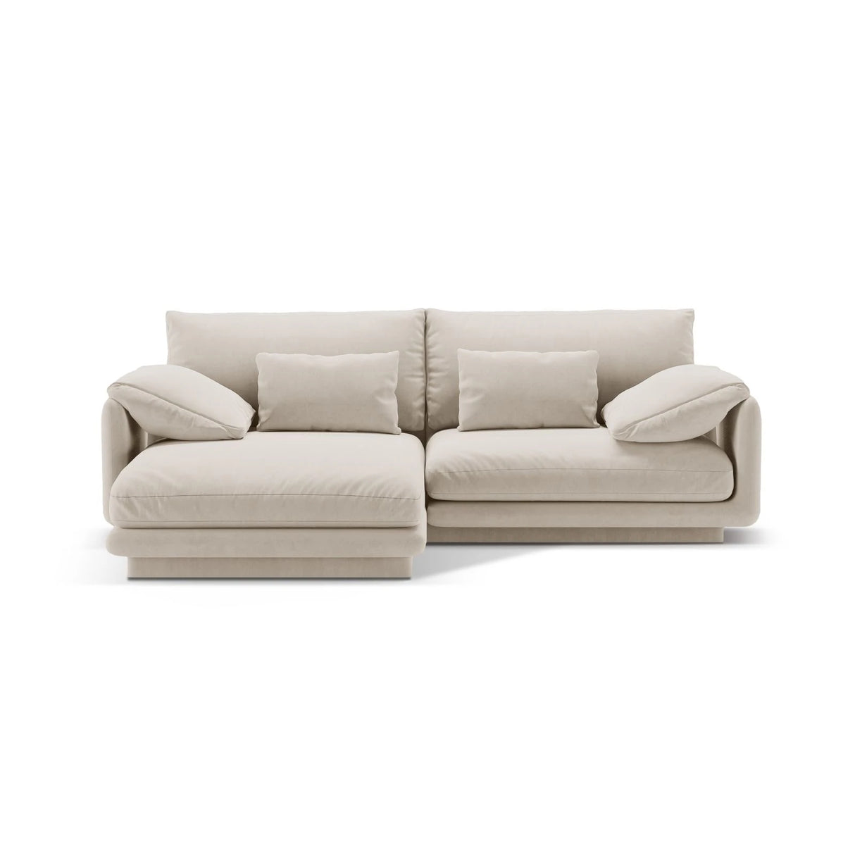 Torino Ecksofa, Linke Seite, aus Samt oder Strukturstoff, 220x170 cm – Bild 1