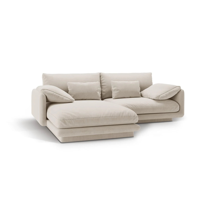 Torino Ecksofa, Linke Seite, aus Samt oder Strukturstoff, 220x170 cm – Bild 5