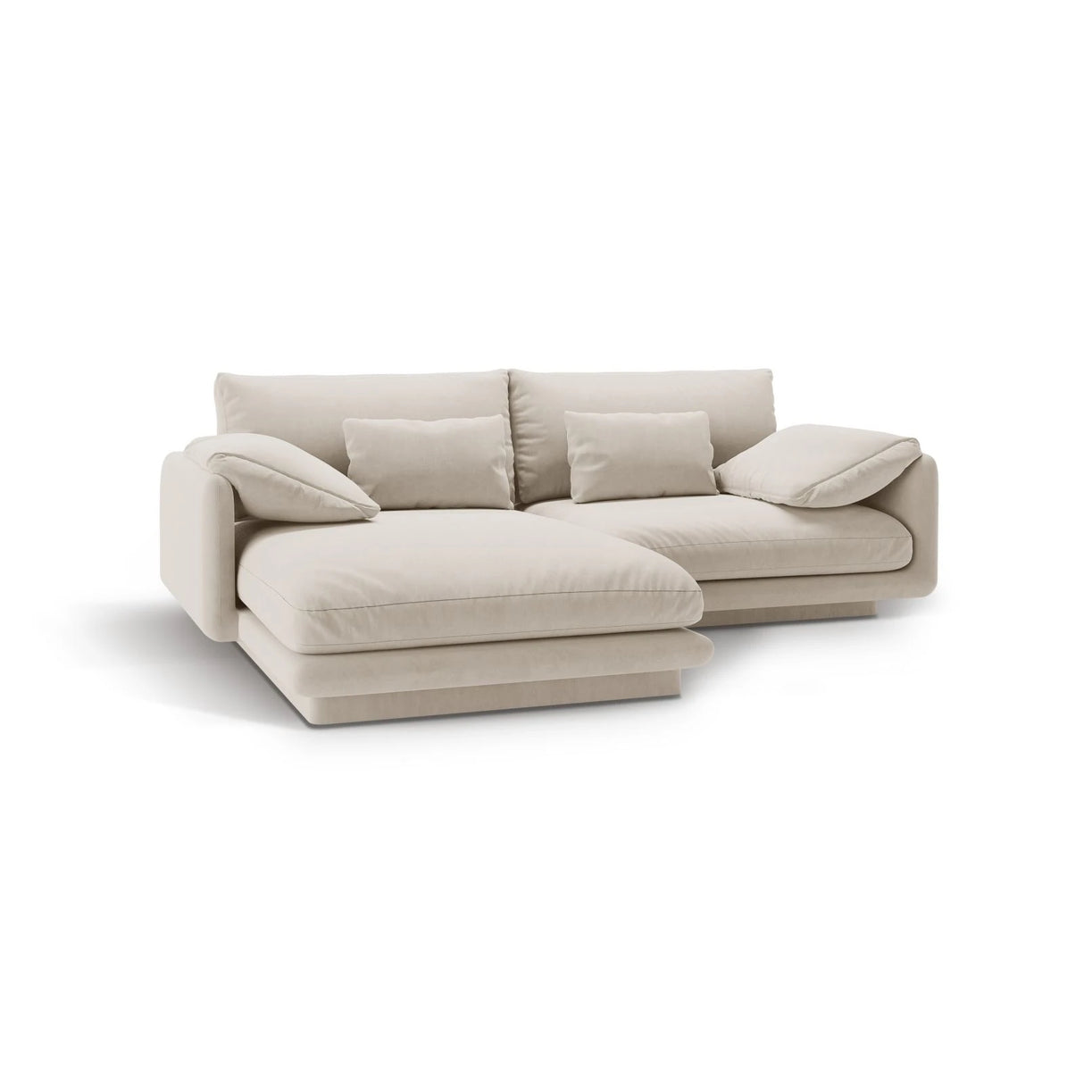 Torino Ecksofa, Linke Seite, aus Samt oder Strukturstoff, 220x170 cm – Bild 5