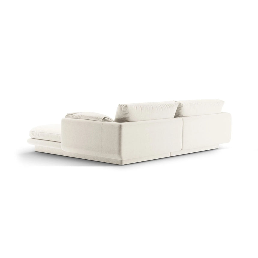 Torino Ecksofa, Linke Seite, aus Strukturierter Stoff (Win02) in Elfenbein, 220x170 cm – Bild 4
