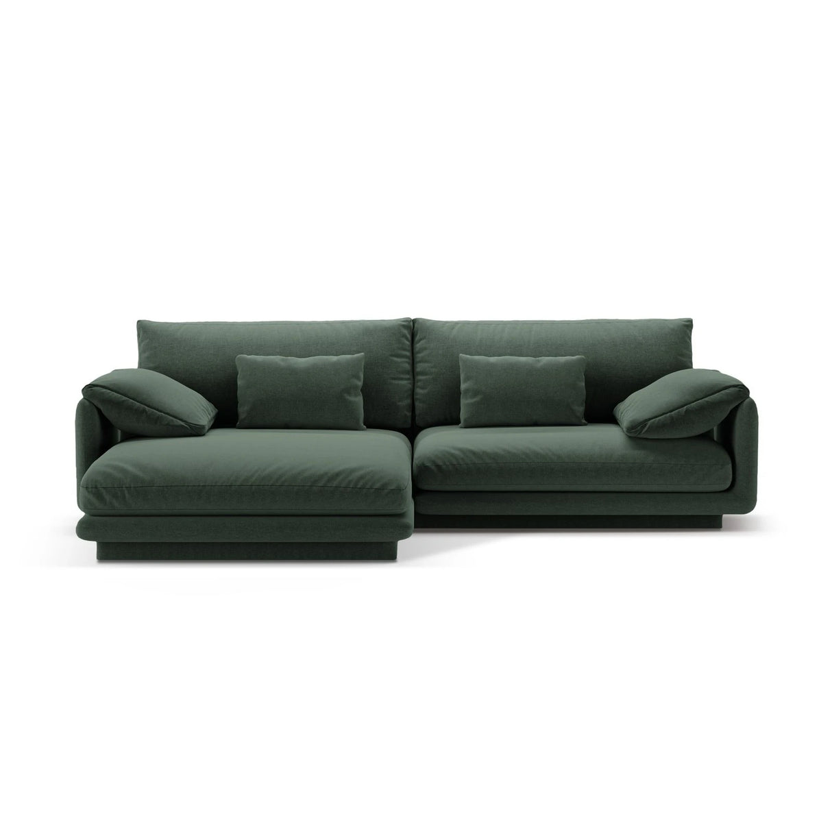 Torino Ecksofa, Linke Seite, aus Strukturierter Stoff (Win75) in Moss Green, 250x170 cm – Bild 1