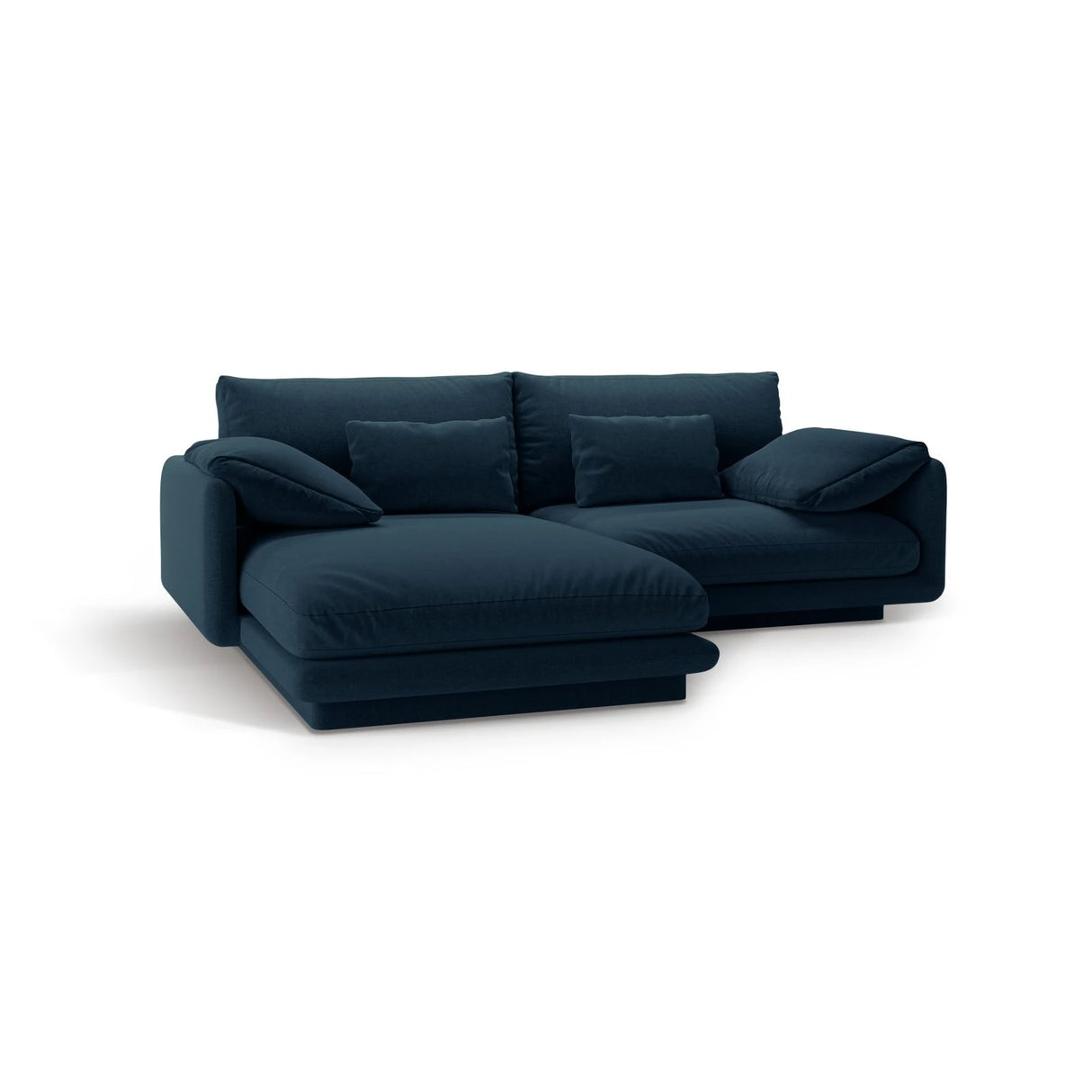 Torino Ecksofa, Linke Seite, aus Strukturierter Stoff (Win77) in Marineblau, 220x170 cm – Bild 5