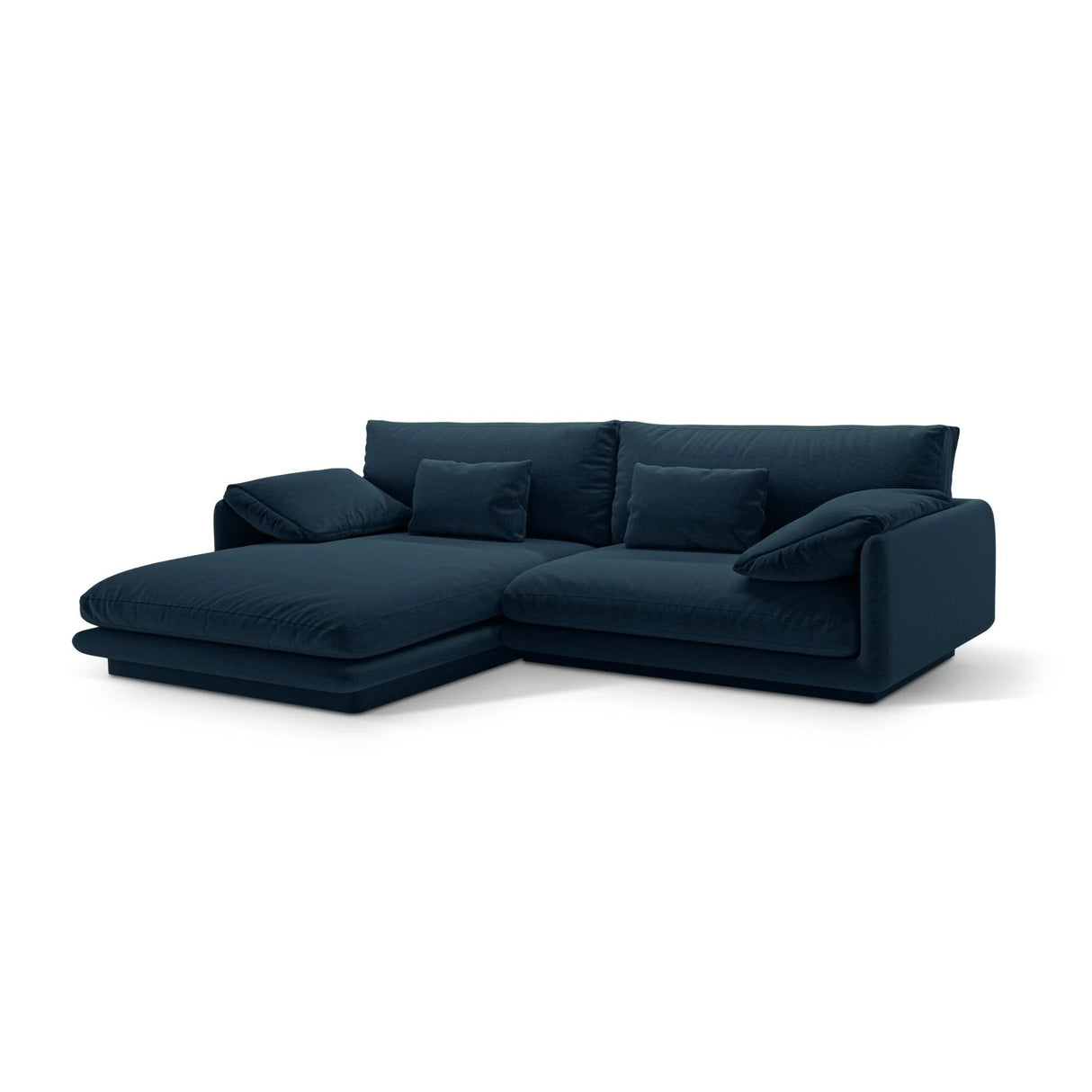 Torino Ecksofa, Linke Seite, aus Strukturierter Stoff (Win77) in Marineblau, 250x170 cm – Bild 3