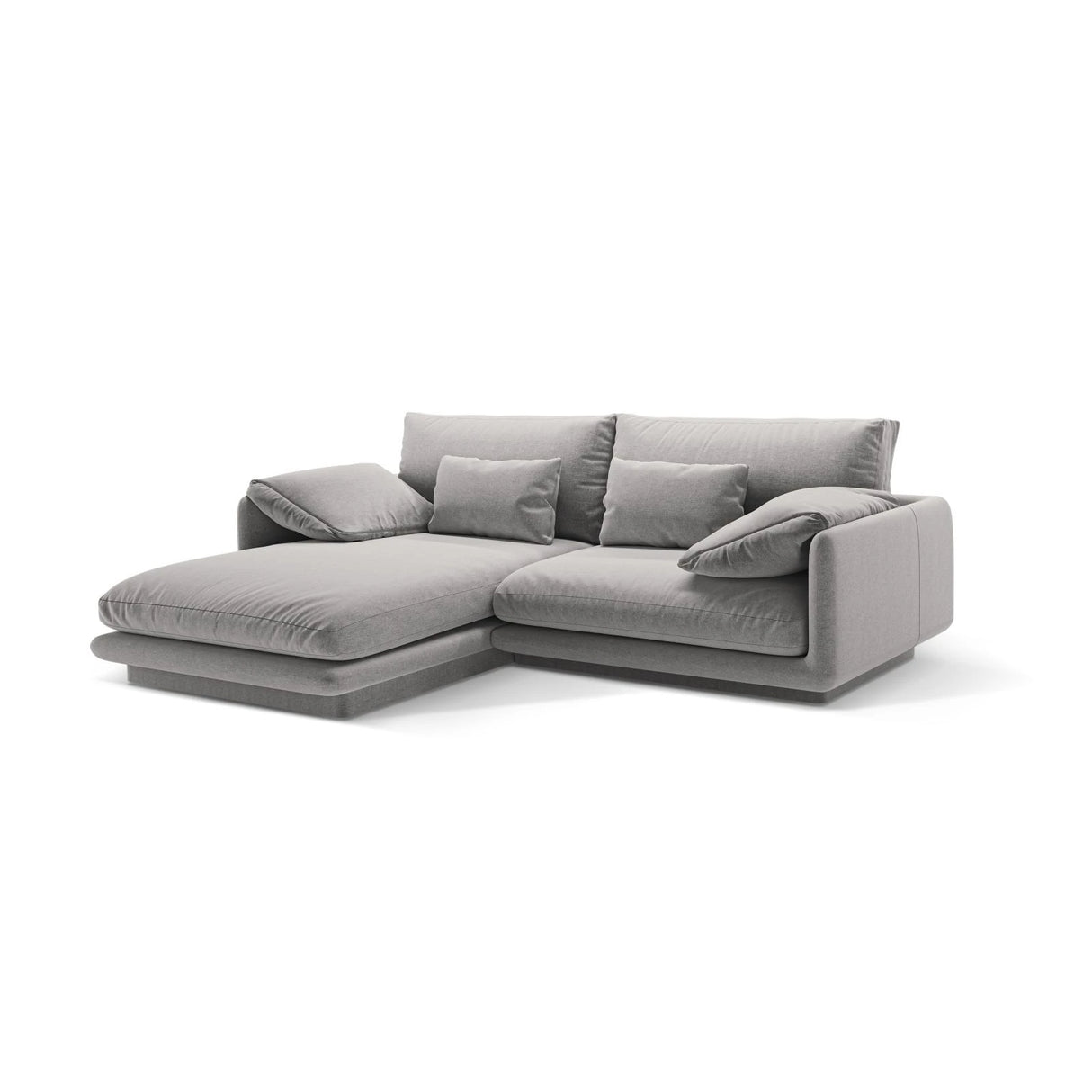 Torino Ecksofa, Linke Seite, aus Strukturierter Stoff (Win84) in Hellgrau, 220x170 cm – Bild 3