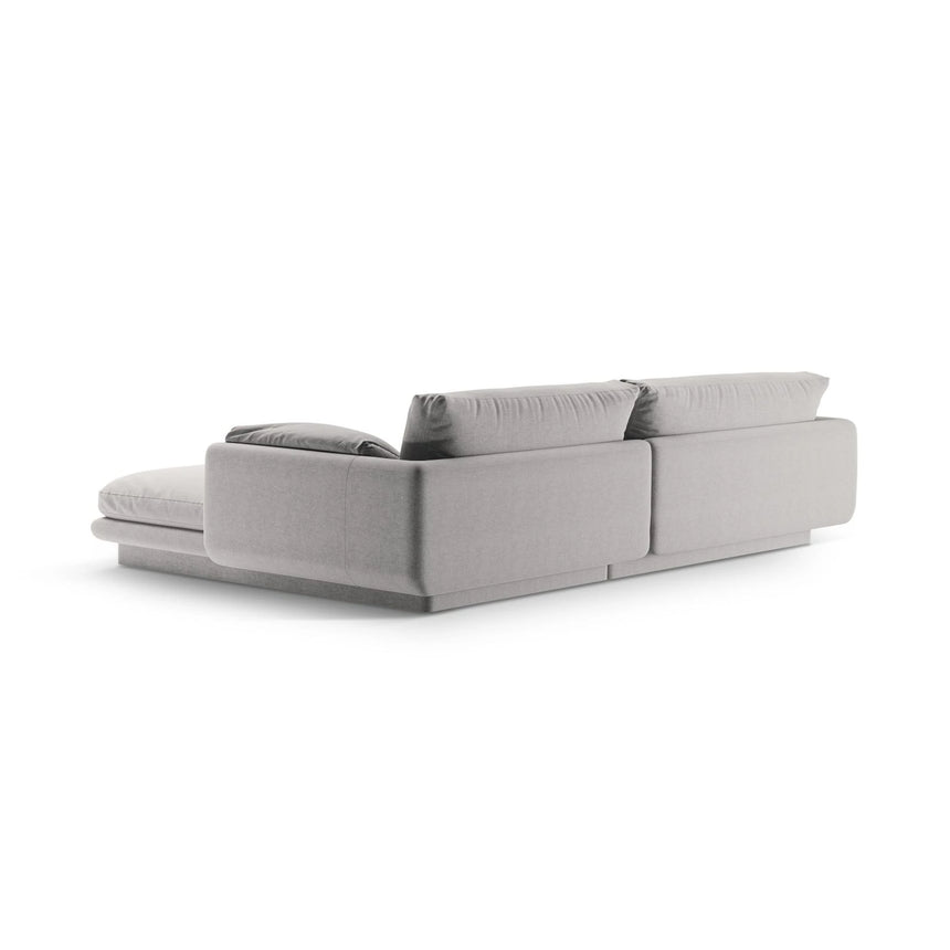 Torino Ecksofa, Linke Seite, aus Strukturierter Stoff (Win84) in Hellgrau, 250x170 cm – Bild 4