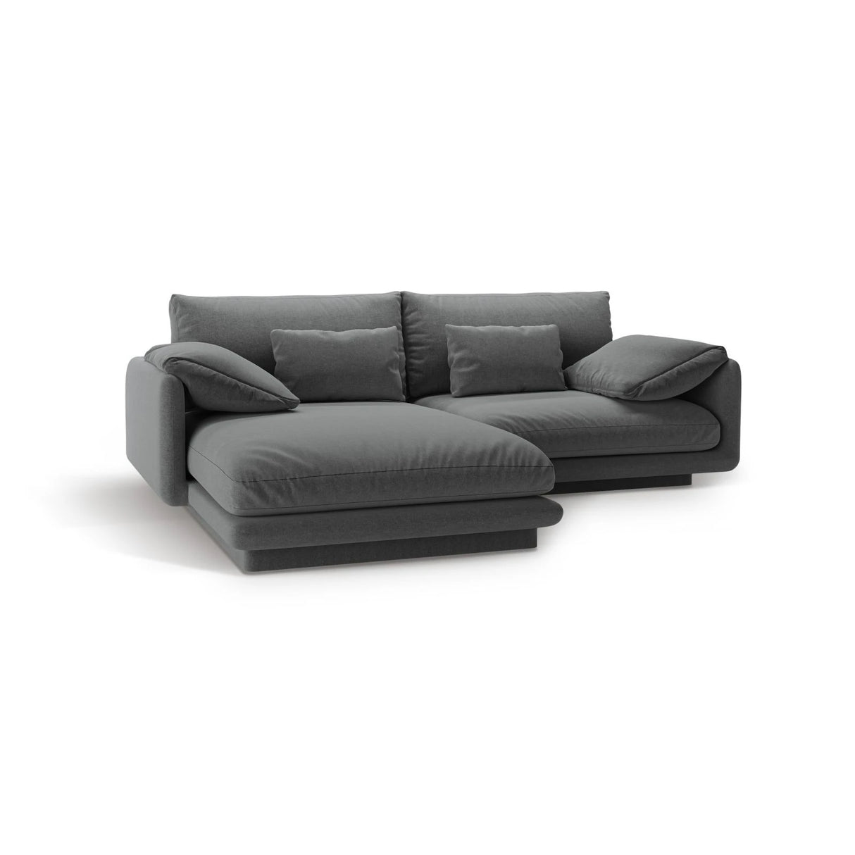 Torino Ecksofa, Linke Seite, aus Strukturierter Stoff (Win89) in Dunkelgrau, 220x170 cm – Bild 5