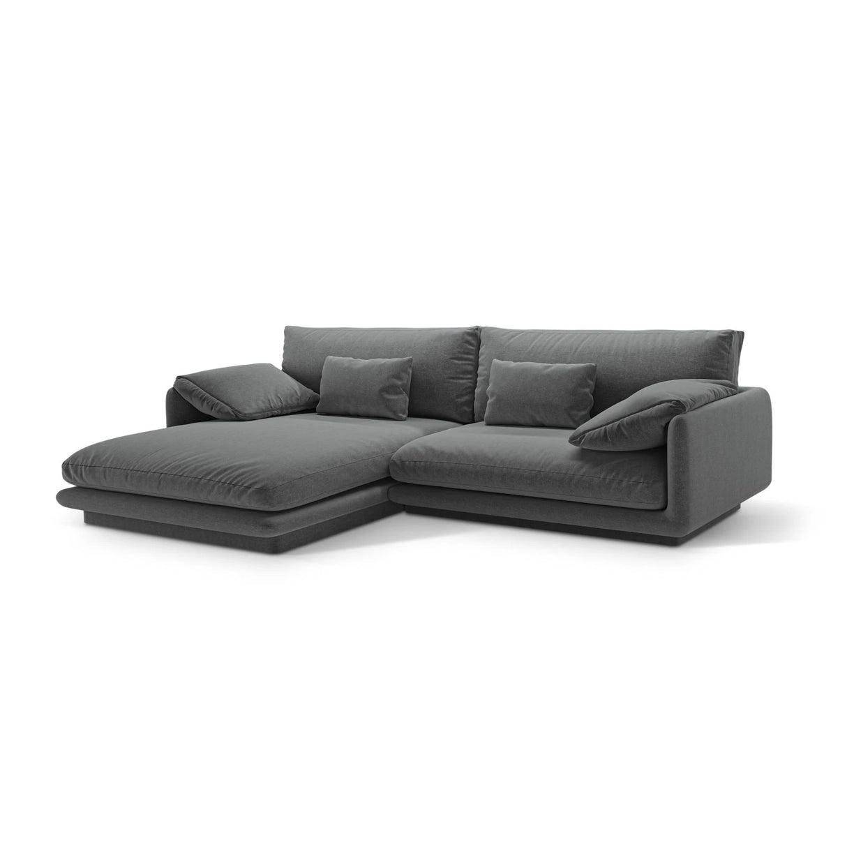 Torino Ecksofa, Linke Seite, aus Strukturierter Stoff (Win89) in Dunkelgrau, 250x170 cm – Bild 3