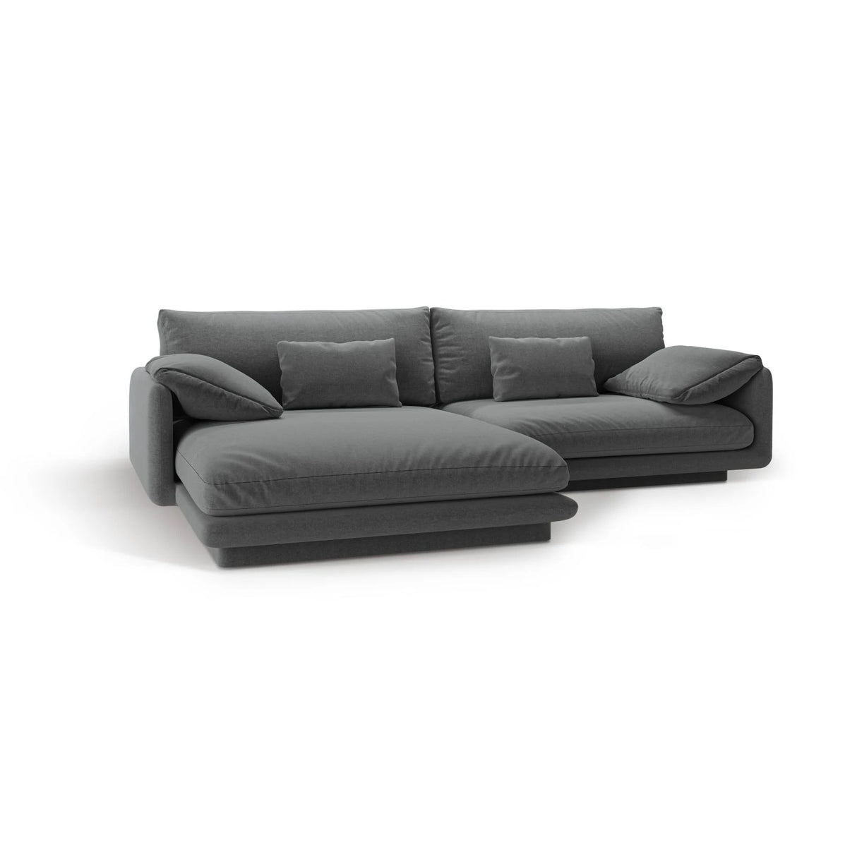 Torino Ecksofa, Linke Seite, aus Strukturierter Stoff (Win89) in Dunkelgrau, 250x170 cm – Bild 5