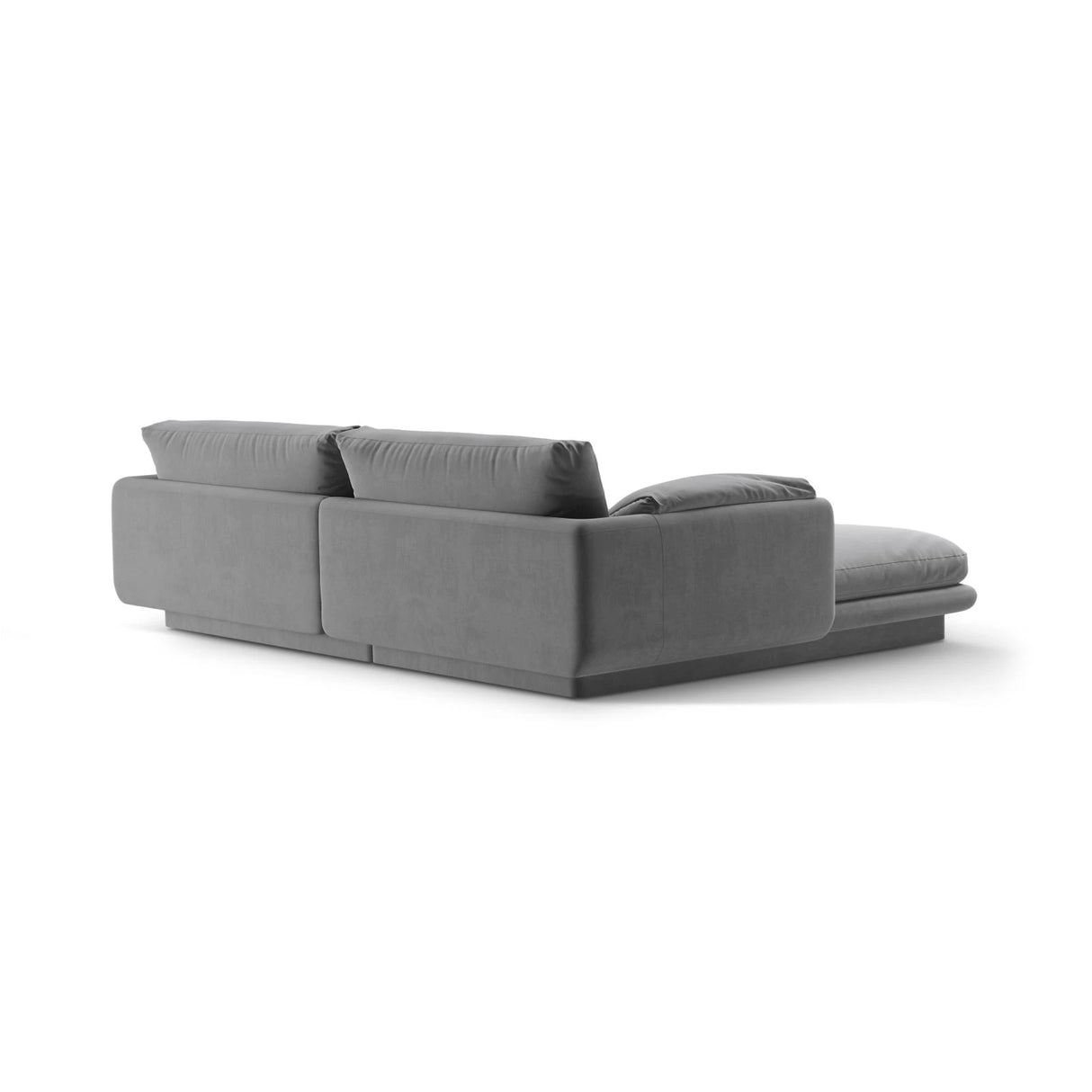 Torino Ecksofa, Rechte Seite, aus Samt (CasAsh) in Hellgrau, 220x170 cm – Bild 4