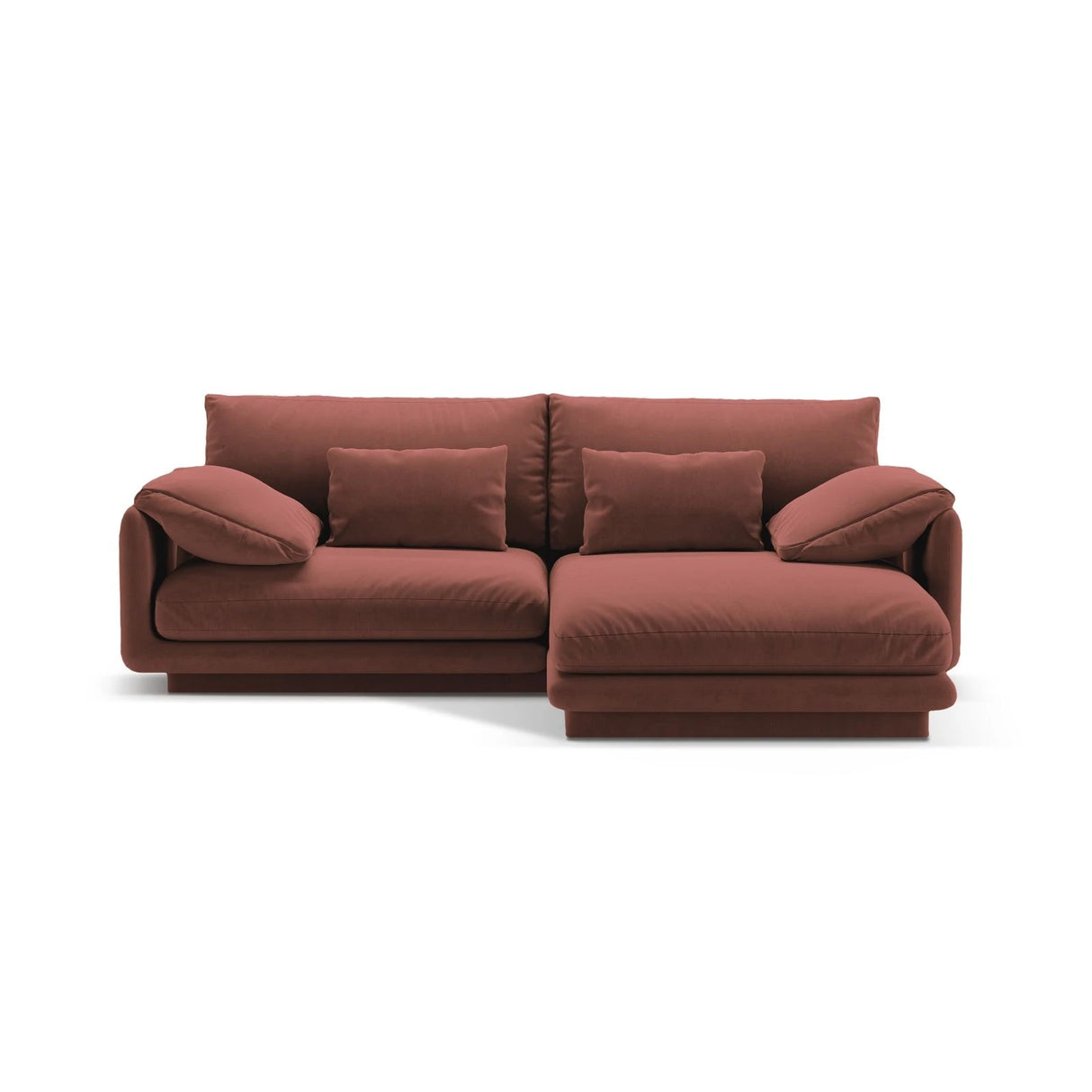 Torino Ecksofa, Rechte Seite, aus Samt (CasCuo) in Cuoio, 220x170 cm – Bild 1
