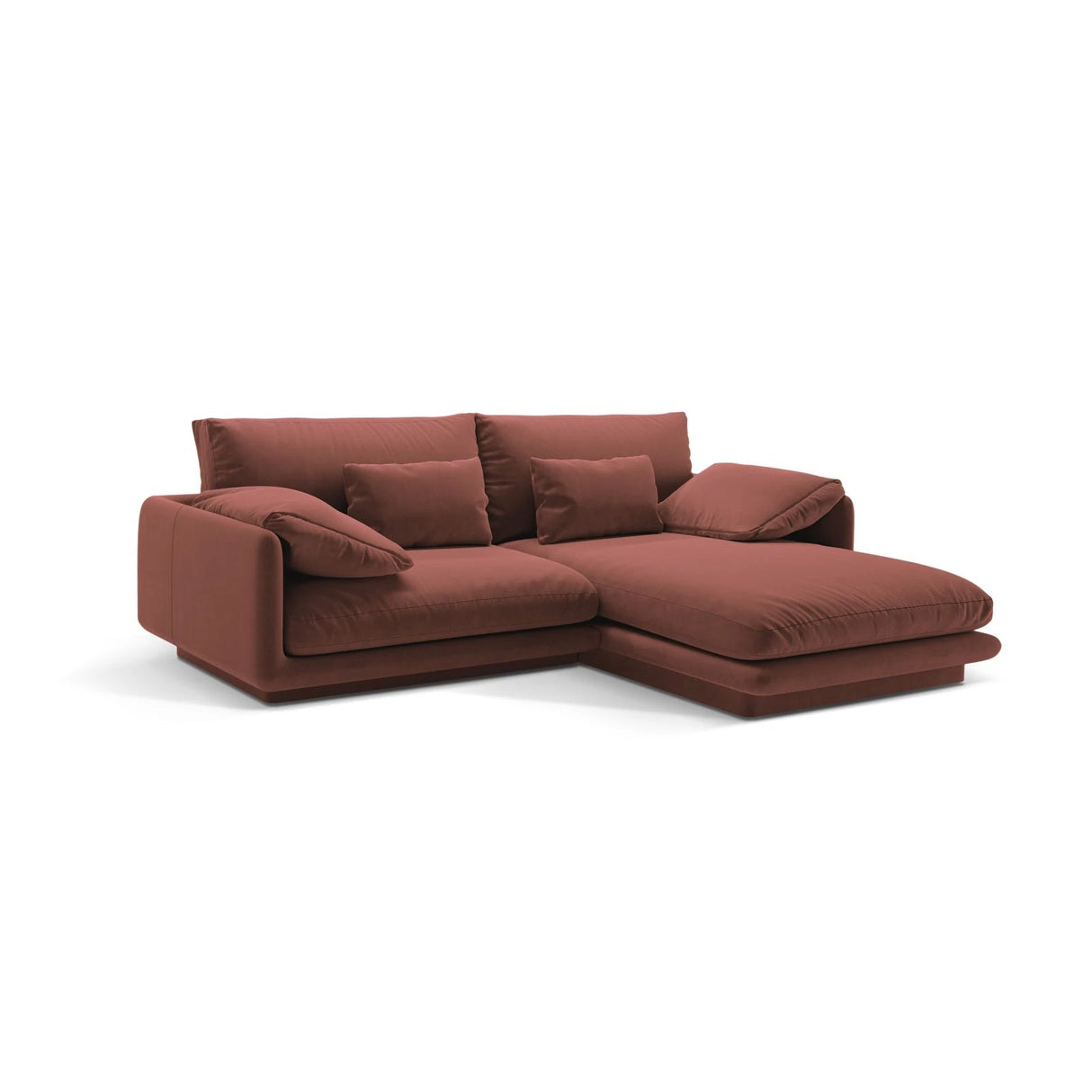Torino Ecksofa, Rechte Seite, aus Samt (CasCuo) in Cuoio, 220x170 cm – Bild 3