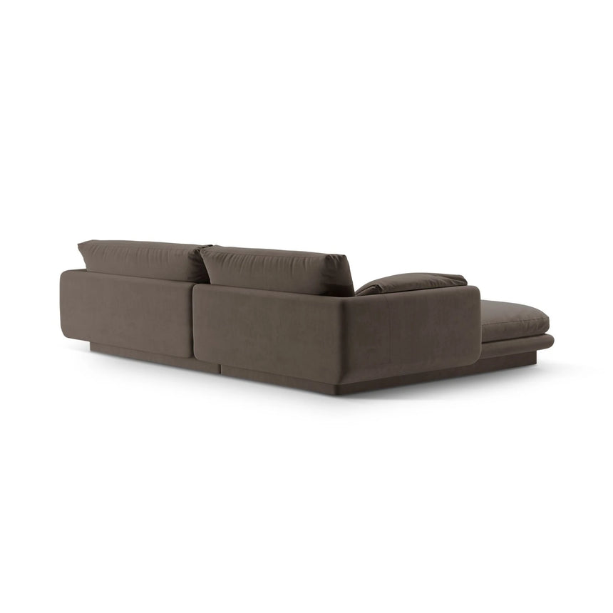 Torino Ecksofa, Rechte Seite, aus Samt (CasEbo) in Ebony, 250x170 cm – Bild 4