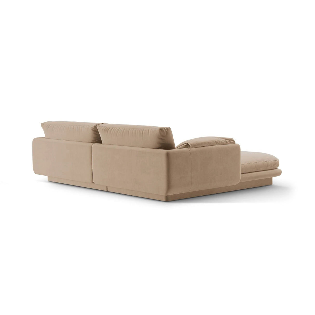 Torino Ecksofa, Rechte Seite, aus Samt (CasLio) in Sand, 220x170 cm – Bild 4