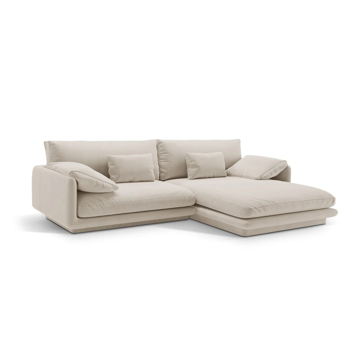 Torino Ecksofa, Rechte Seite, aus Samt oder Strukturstoff, 250x170 cm – Bild 3