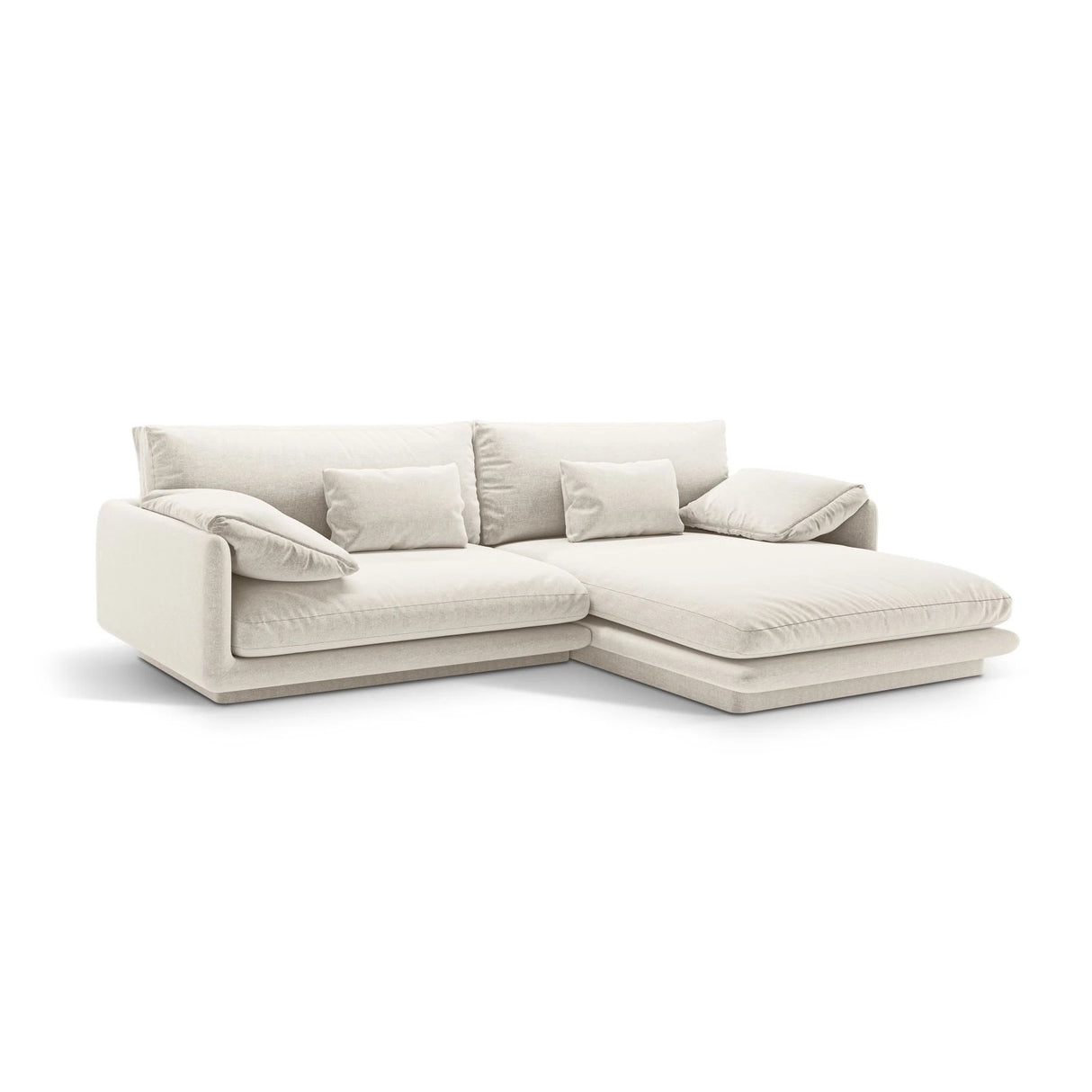 Torino Ecksofa, Rechte Seite, aus Strukturierter Stoff (Win02) in Elfenbein, 250x170 cm – Bild 3