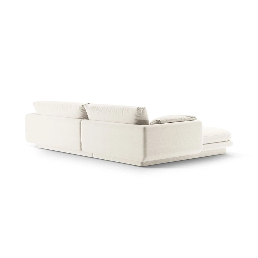 Torino Ecksofa, Rechte Seite, aus Strukturierter Stoff (Win02) in Elfenbein, 250x170 cm – Bild 4
