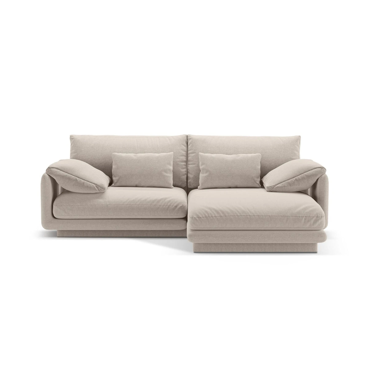 Torino Ecksofa, Rechte Seite, aus Strukturierter Stoff (Win05) in Leichtes Beige, 220x170 cm – Bild 1