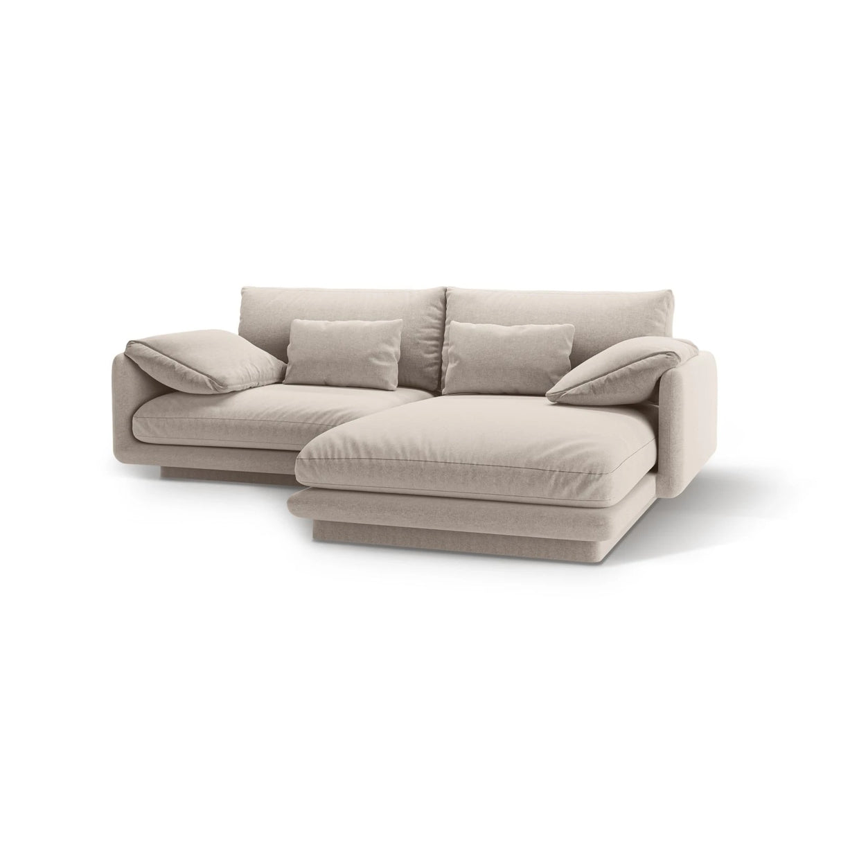 Torino Ecksofa, Rechte Seite, aus Strukturierter Stoff (Win05) in Leichtes Beige, 220x170 cm – Bild 5