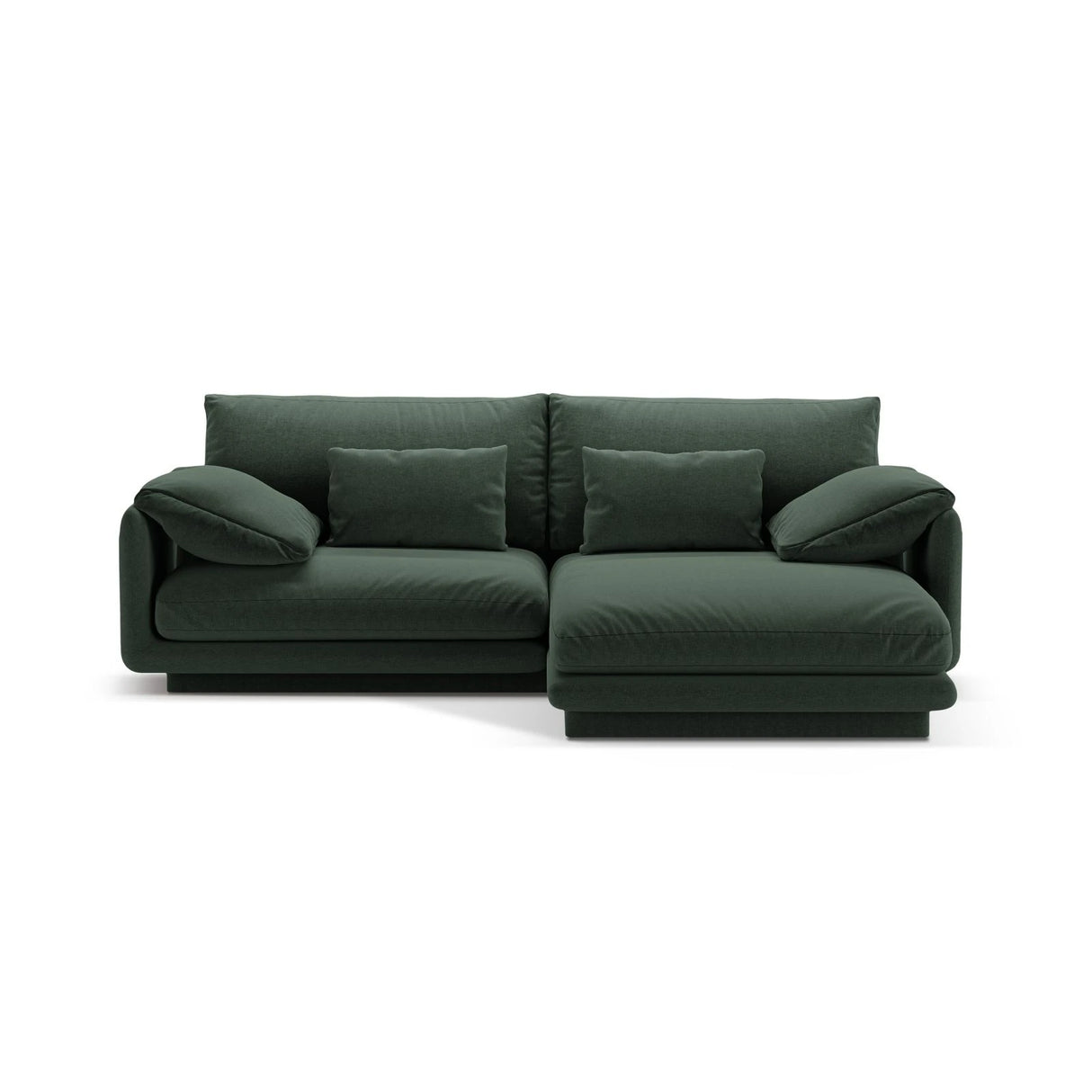 Torino Ecksofa, Rechte Seite, aus Strukturierter Stoff (Win75) in Moss Green, 220x170 cm – Bild 1