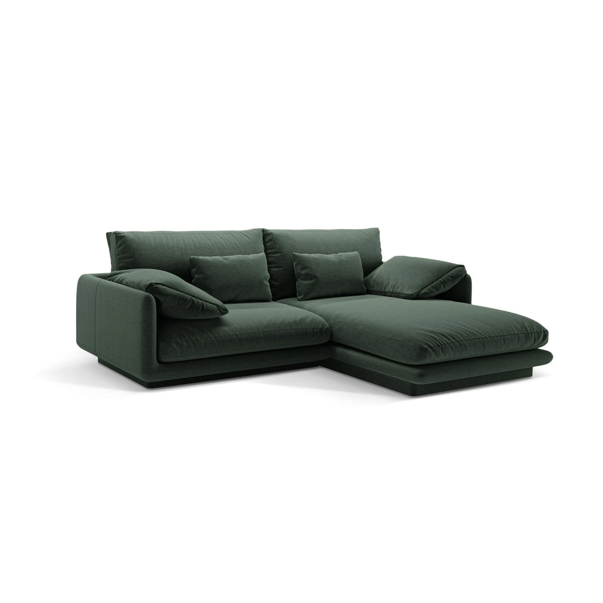 Torino Ecksofa, Rechte Seite, aus Strukturierter Stoff (Win75) in Moss Green, 220x170 cm – Bild 3