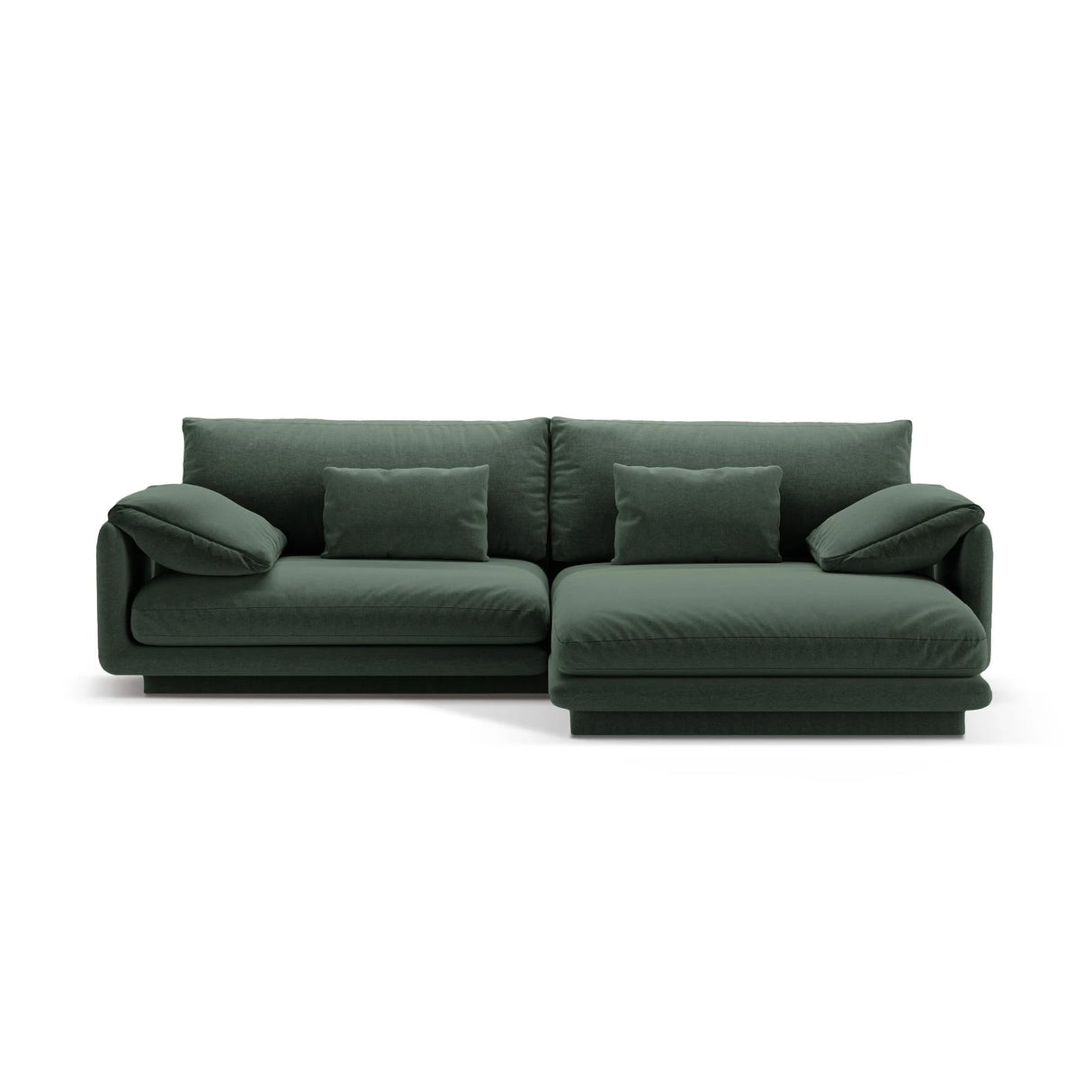 Torino Ecksofa, Rechte Seite, aus Strukturierter Stoff (Win75) in Moss Green, 250x170 cm – Bild 1
