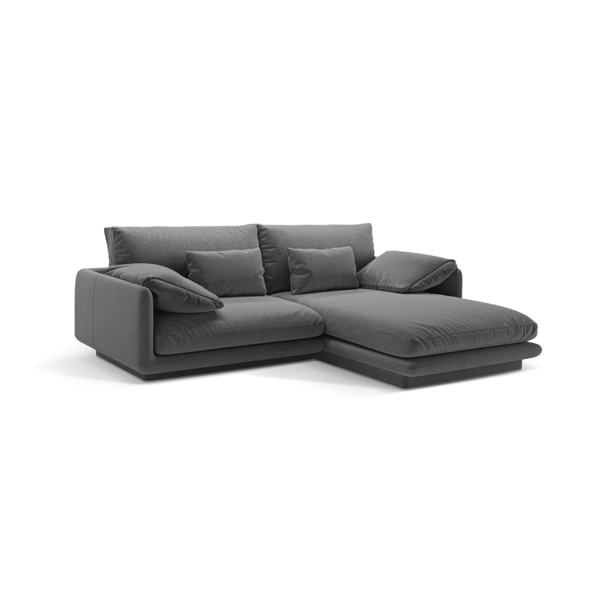Torino Ecksofa, Rechte Seite, aus Strukturierter Stoff (Win89) in Dunkelgrau, 220x170 cm – Bild 3