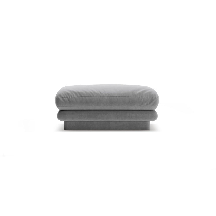 Torino Pouf aus Samt (CasAsh) in Hellgrau, 80x80 cm – Bild 1