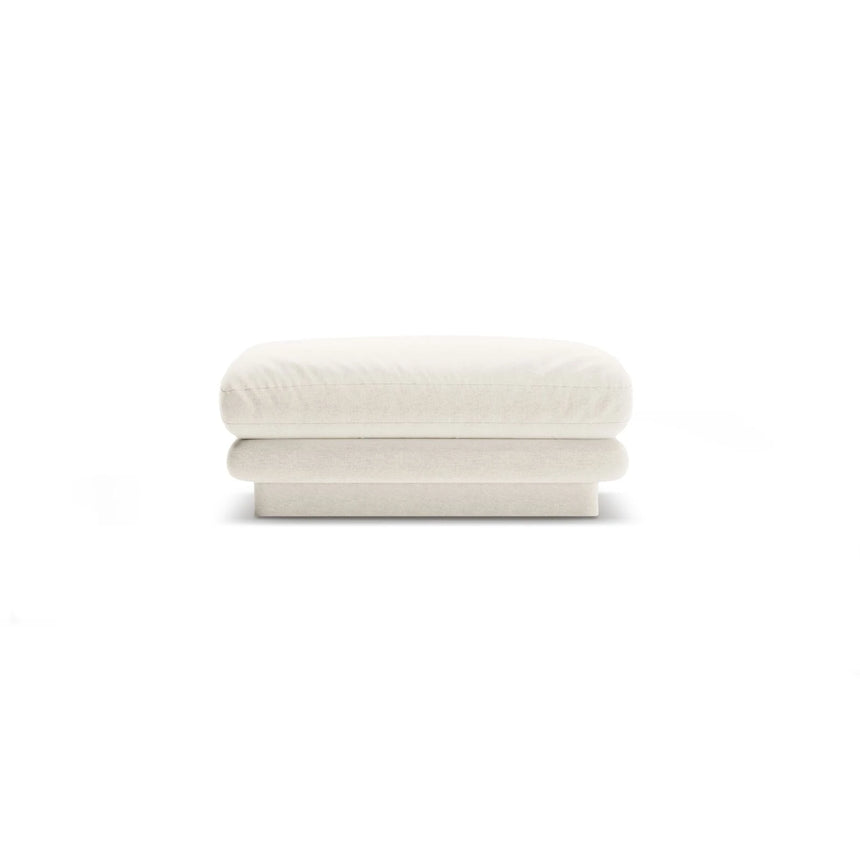 Torino Pouf aus Strukturierter Stoff (Win02) in Elfenbein, 80x80 cm – Bild 1
