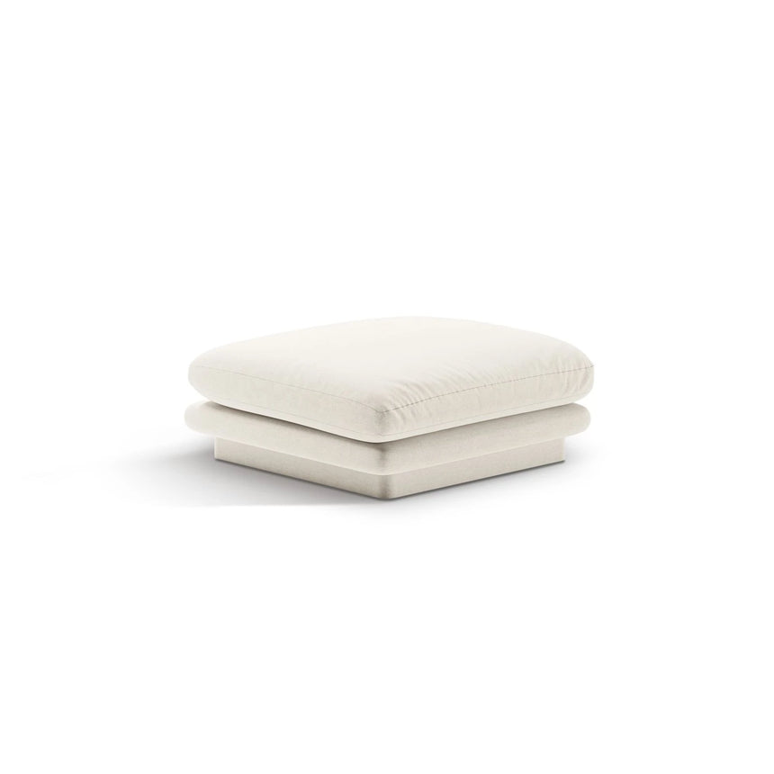 Torino Pouf aus Strukturierter Stoff (Win02) in Elfenbein, 80x80 cm – Bild 3