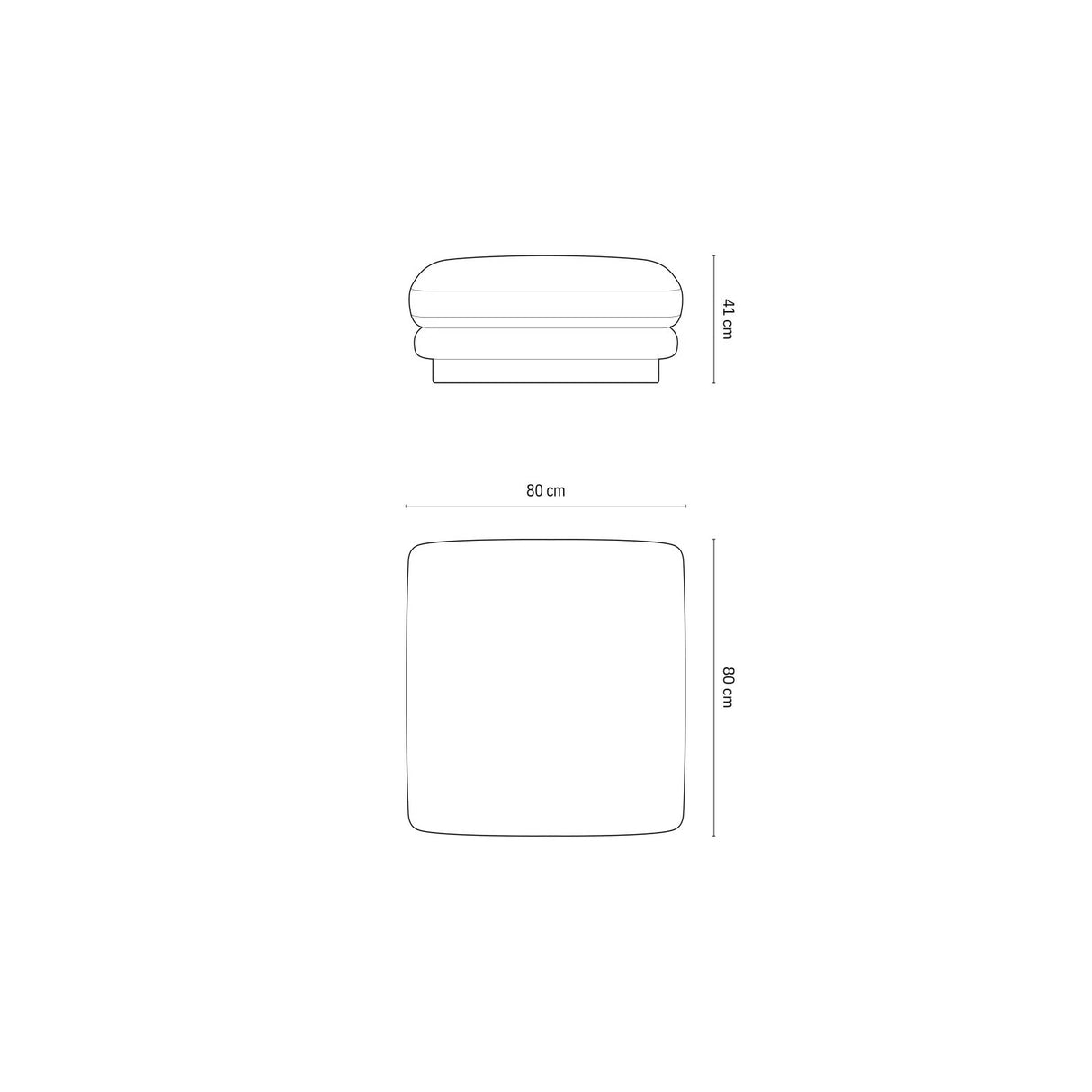 Torino Pouf aus Strukturierter Stoff (Win05) in Leichtes Beige, 80x80 cm – Bild 2