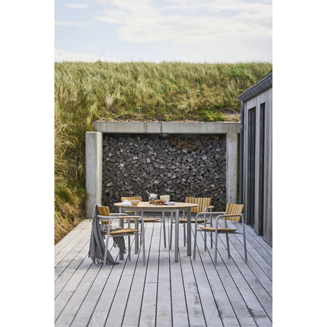 mindo 119 - Outdoor Stuhl mit Armlehnen aus Teakholz und Aluminium - ZEN ZONE Furniture