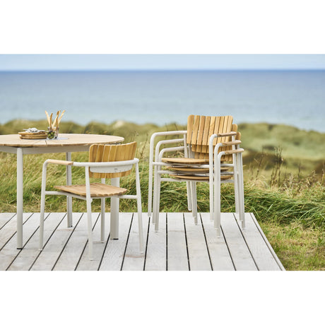 mindo 119 - Outdoor Stuhl mit Armlehnen aus Teakholz und Aluminium - ZEN ZONE Furniture