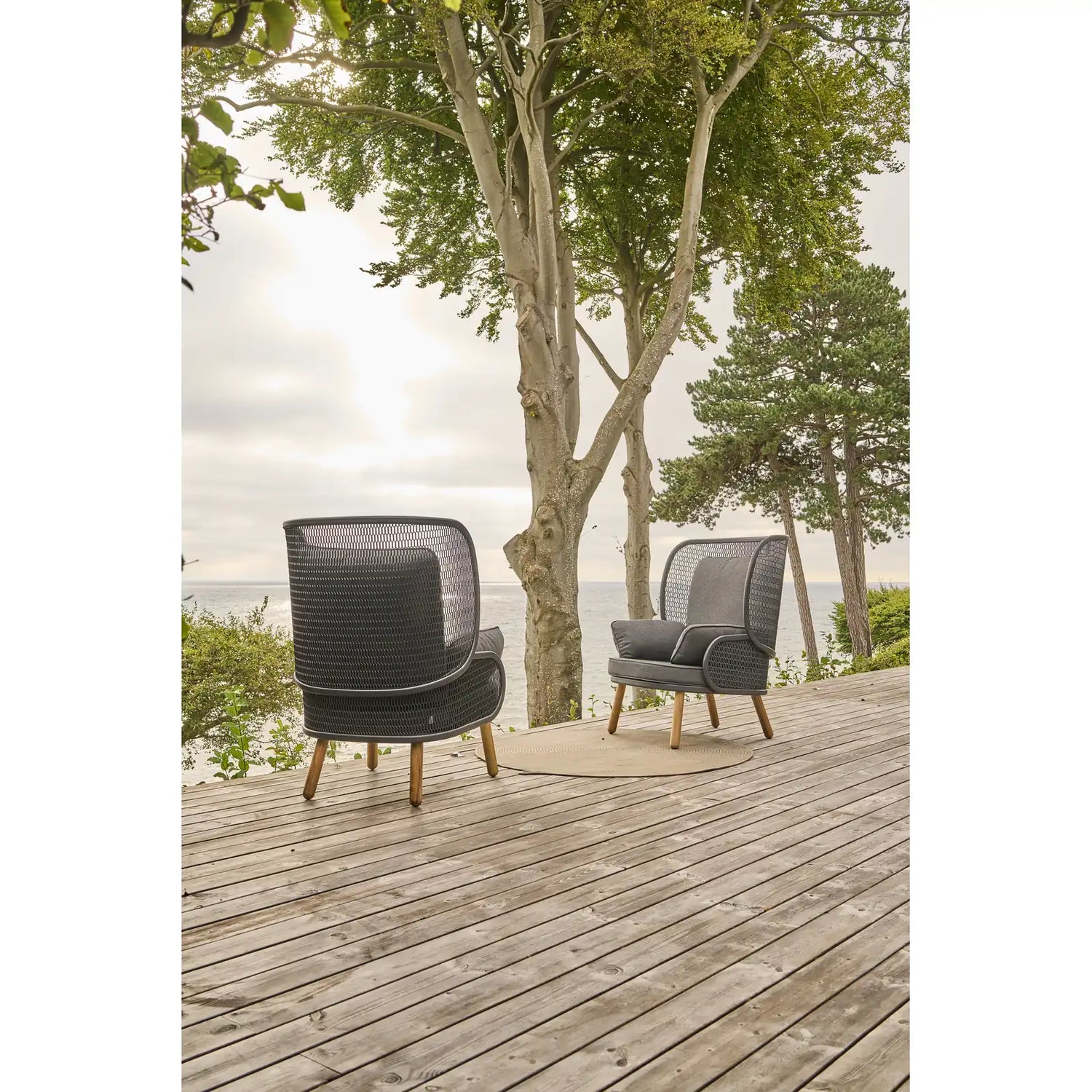 mindo 118 - High back Loungesessel aus Acrylstoff und Teak - ZEN ZONE Furniture