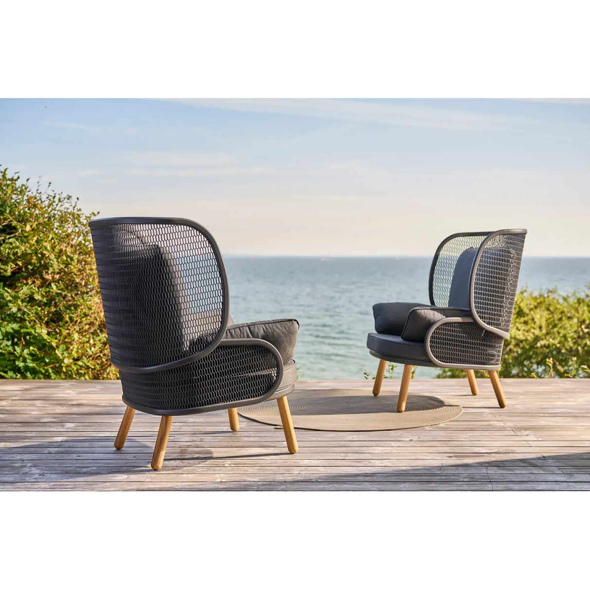 mindo 118 - High back Loungesessel aus Acrylstoff und Teak - ZEN ZONE Furniture