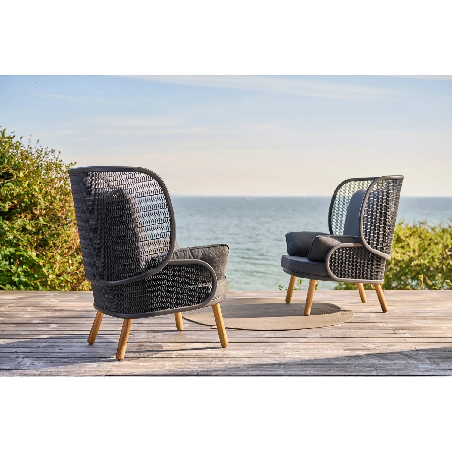 mindo 118 - High back Loungesessel aus Acrylstoff und Teak - ZEN ZONE Furniture