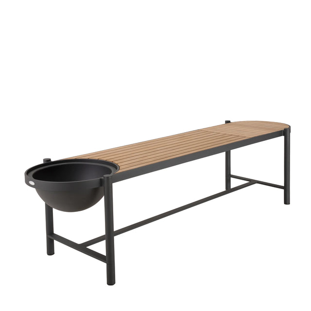 mindo 117 - Outdoor Sitzbank mit Schale aus Teak und Aluminium 180 cm - ZEN ZONE Furniture