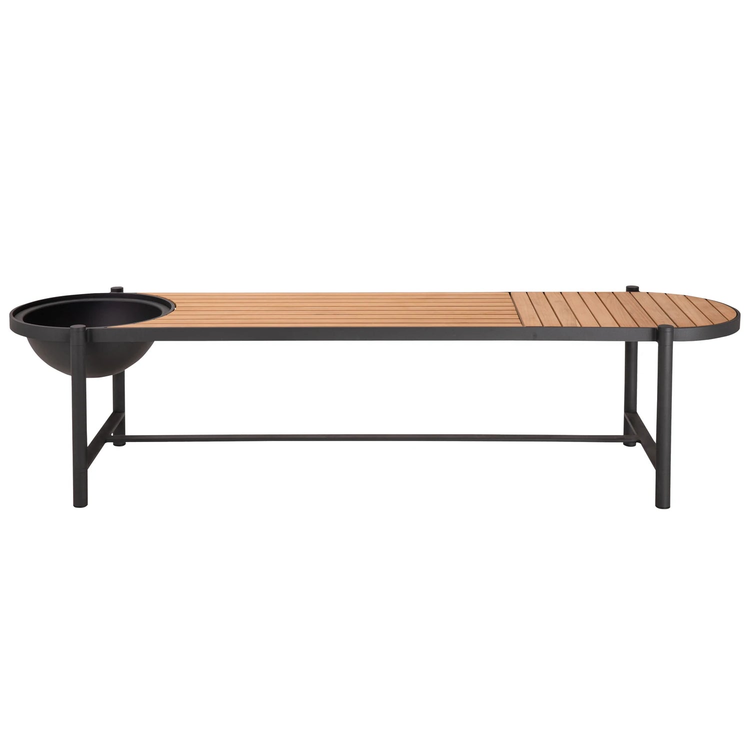 mindo 117 - Outdoor Sitzbank mit Schale aus Teak und Aluminium 180 cm - ZEN ZONE Furniture