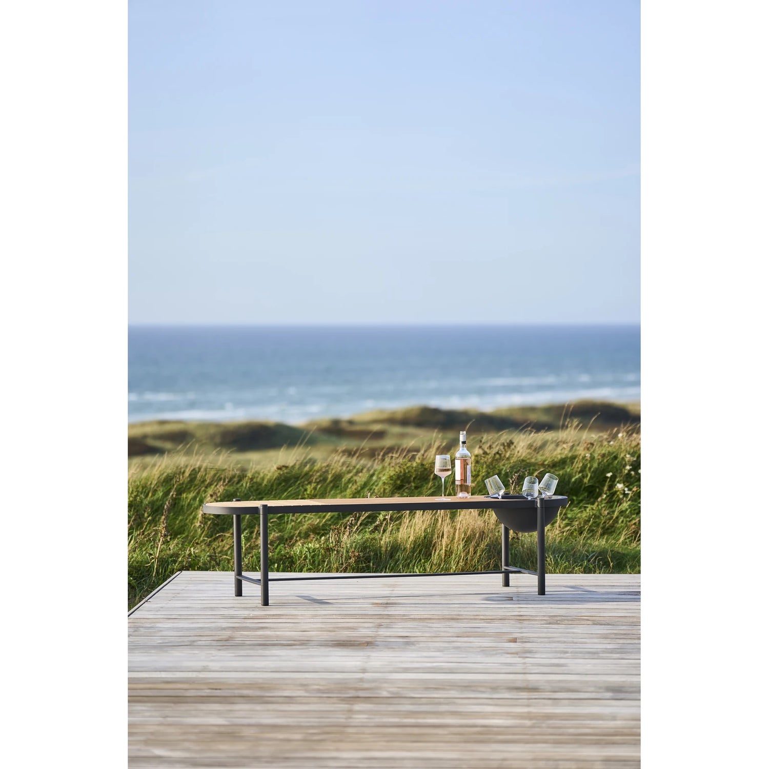 mindo 117 - Outdoor Sitzbank mit Schale aus Teak und Aluminium 180 cm - ZEN ZONE Furniture