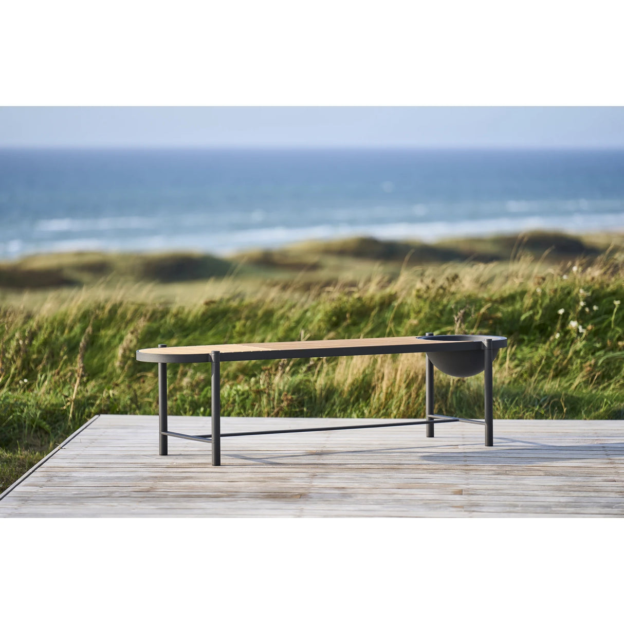 mindo 117 - Outdoor Sitzbank mit Schale aus Teak und Aluminium 180 cm - ZEN ZONE Furniture